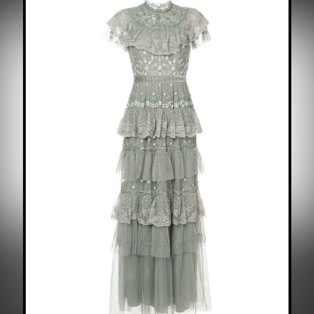 Needle & Thread tiered ruffle gown